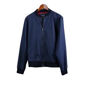 FXN Los Angeles Bomber Jacket Mens M Navy Full Zip Lightweight Casual Streetwear